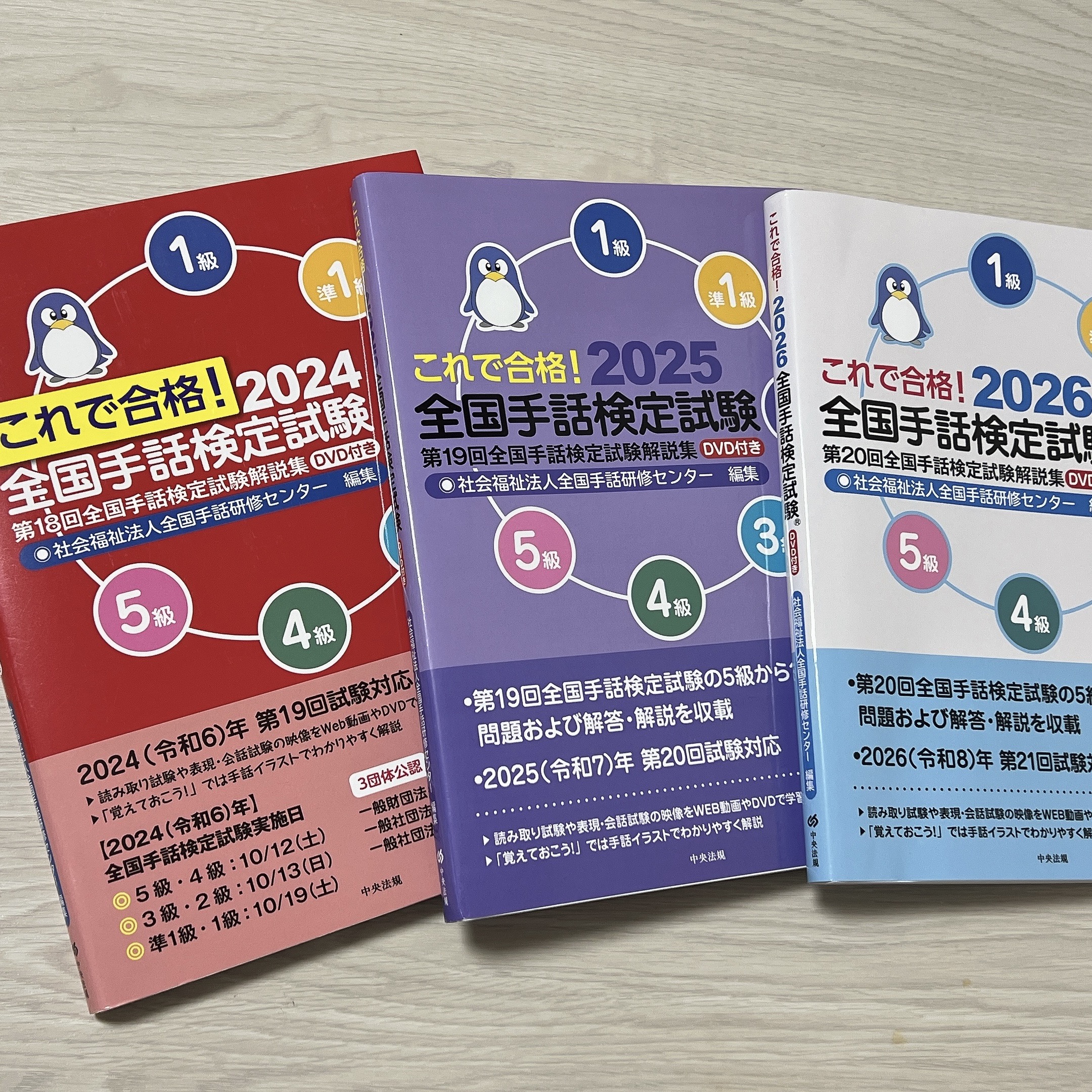 全国手話検定準1級の過去問を使って勉強している様子